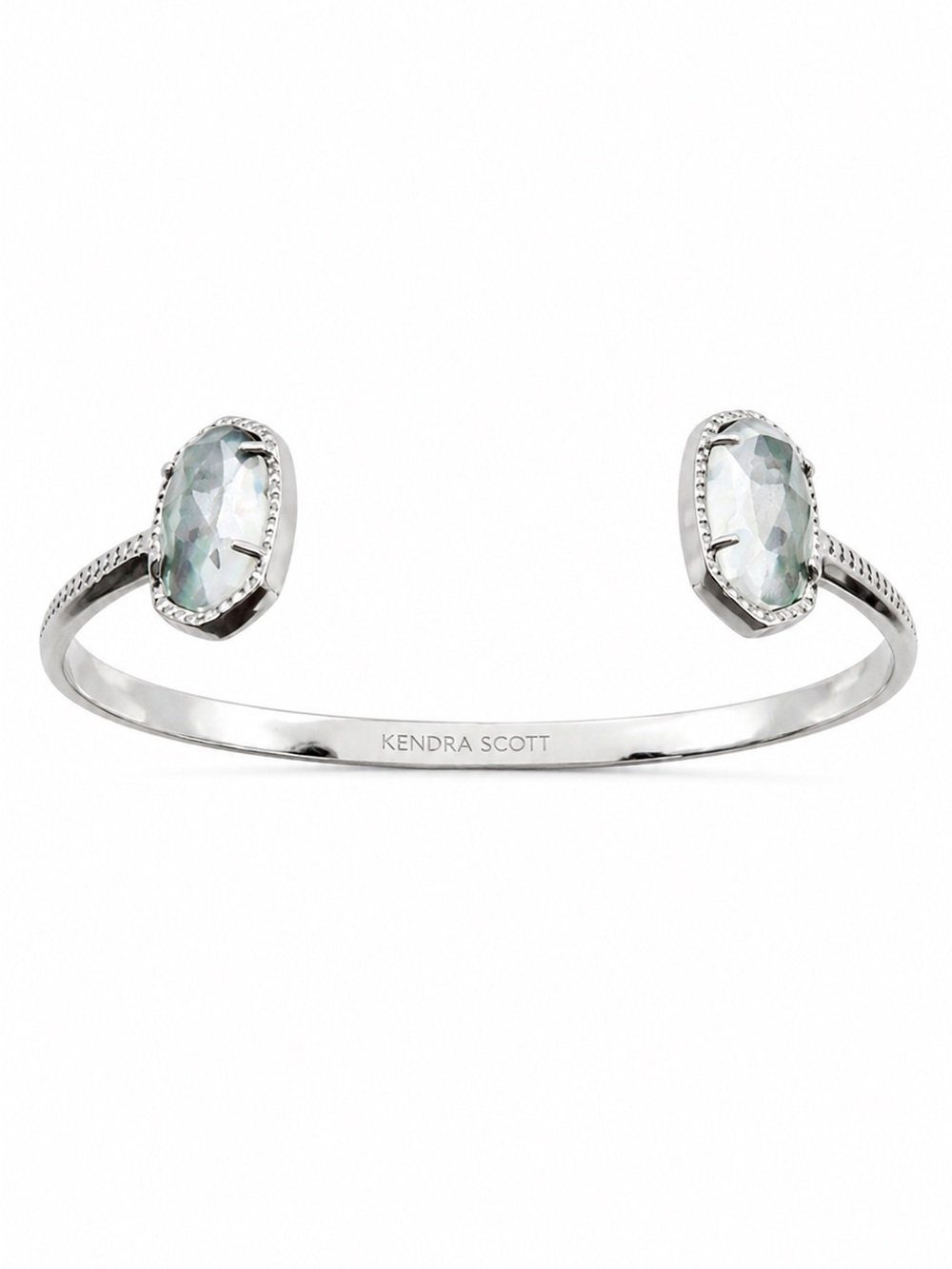 Kendra Scott Elton Silver Cuff with Aqua Stones